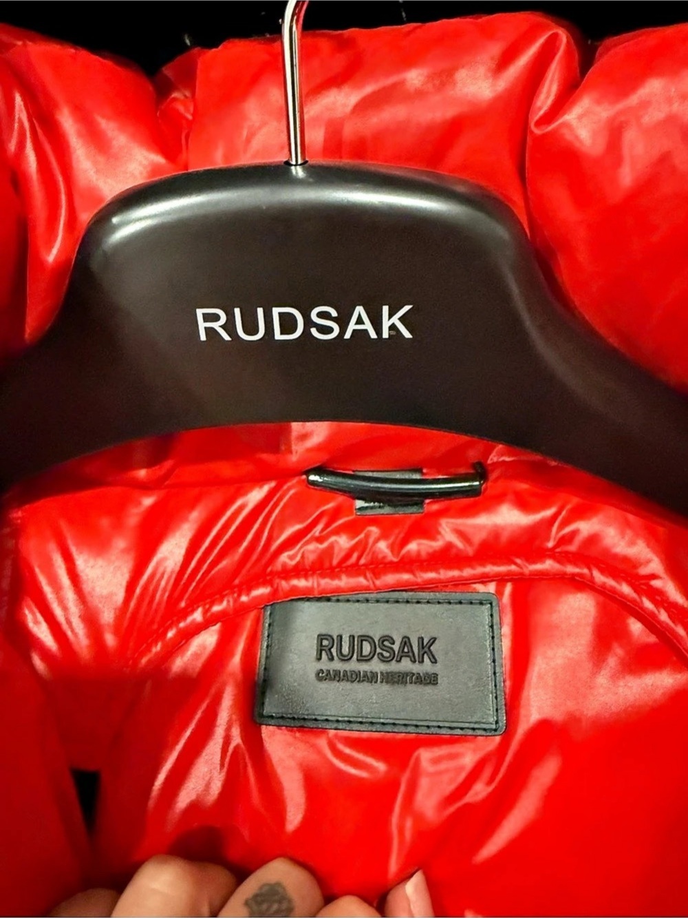 Rudsak The Semi-Gloss Puffer Red Puffer Jacket Like New - Picture 4 of 6